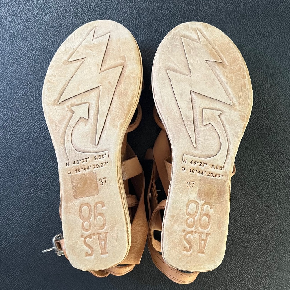 A.S. 98 LABO PLATFORM SANDAL CAMEL SIZE 37 - Picture 5 of 5